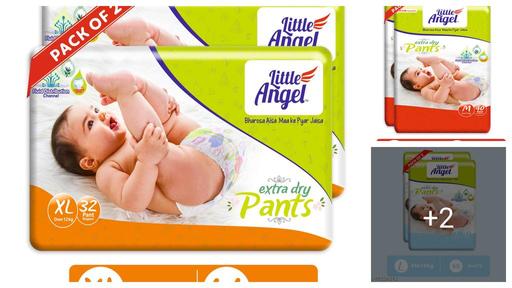 Little Angel Baby Diaper Pants, Small (2 X Pack of 44) upto 7 KG